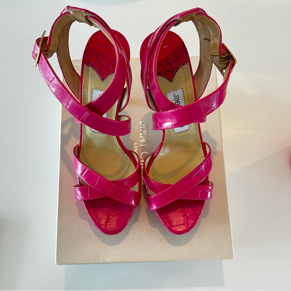 Pink Jimmy Choo Strappy Sandals SZ 38.5 (READ)